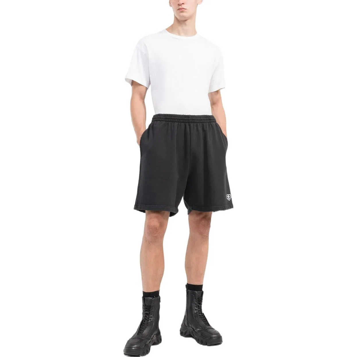 Balenciaga BB Paris Icon Sweat Shorts 'Black' 676137TMVG69034 sold by KicksCrew product image thumbnail 2
