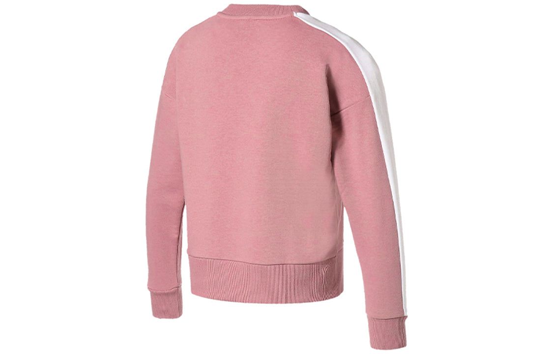 (WMNS) Puma Classics T7 Crewneck Sweatshirt 'Pink White' 599226-16 sold by KicksCrew product image thumbnail 2