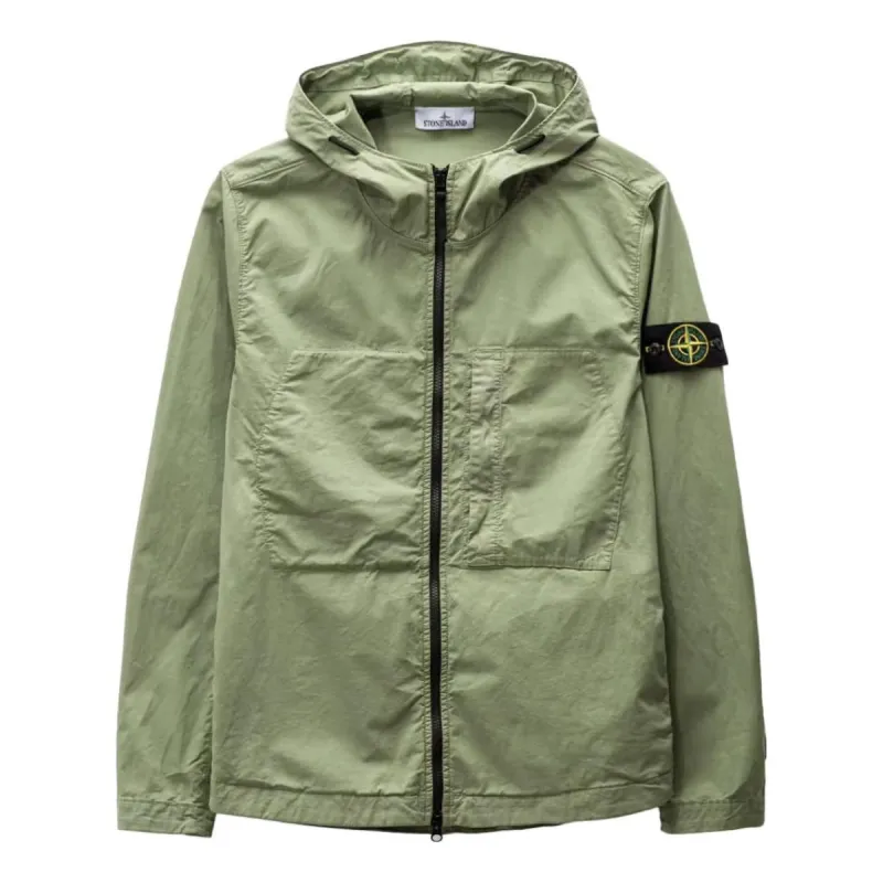 STONE ISLAND Supima Cotton Twill Stretch Hooded Jacket 'Sage' 781543310-V0055 sold by KicksCrew
