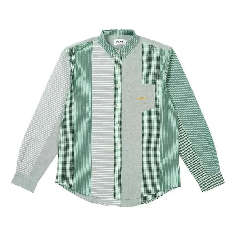 Palace Patchwork Stripe Shirt 'Green' P26SHT015 sold by KicksCrew