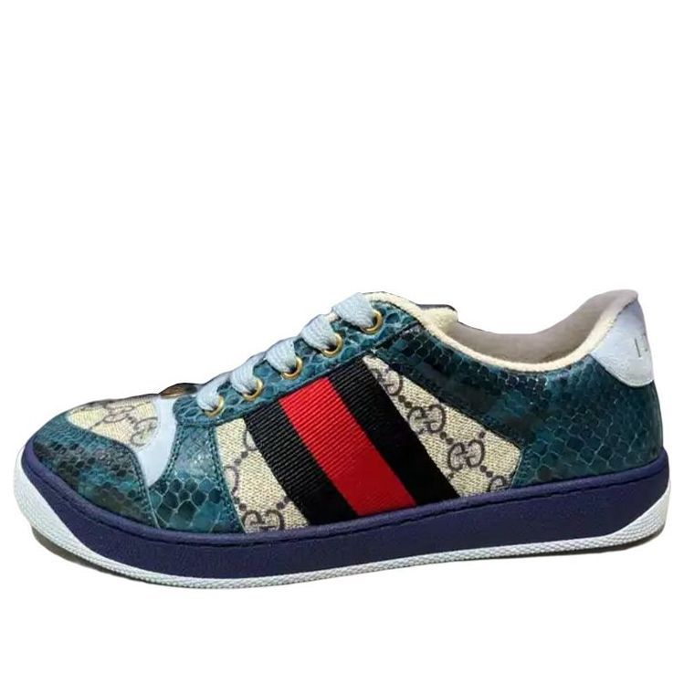 GUCCI Screener Low-Top Sneakers 'Blue Beige' 674530-FAA1S-4043 sold by KicksCrew