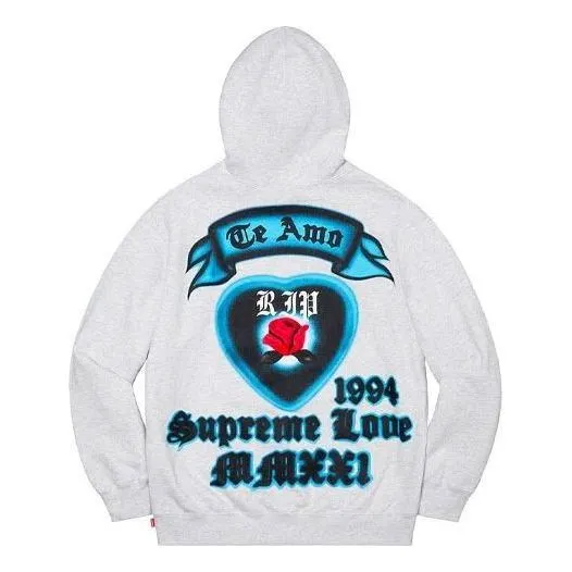 Supreme Love Hooded Sweatshirt 'Grey Blue' SUP-SS21-424 sold by KicksCrew product image thumbnail 2