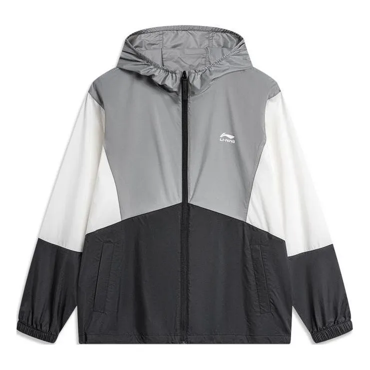 Li-Ning Color Block Windbreaker 'White Grey Black' AFDU363-1 sold by KicksCrew