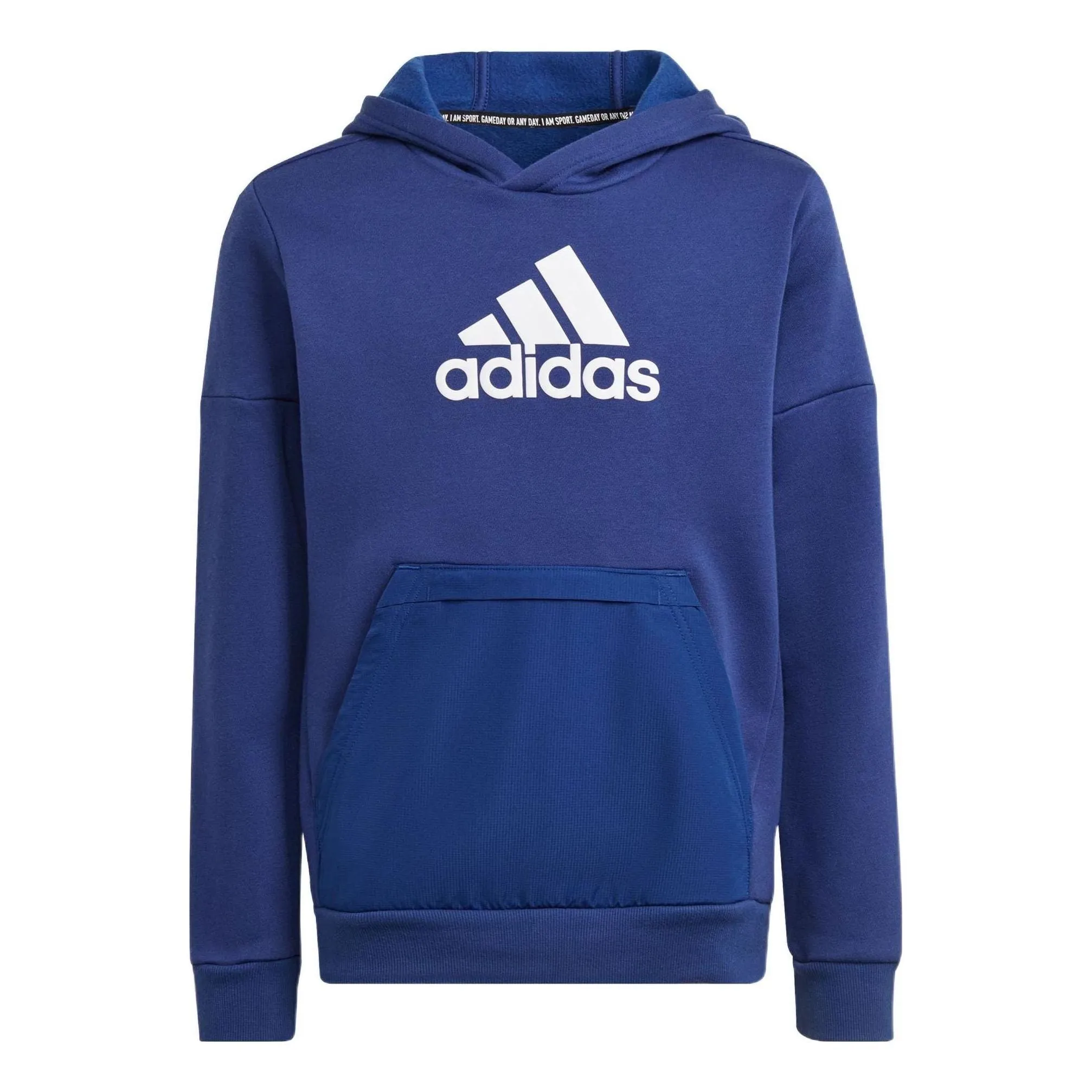(GS) adidas Badge Of Sport Fleece Hoodie 'Blue White' H10253 sold by KicksCrew