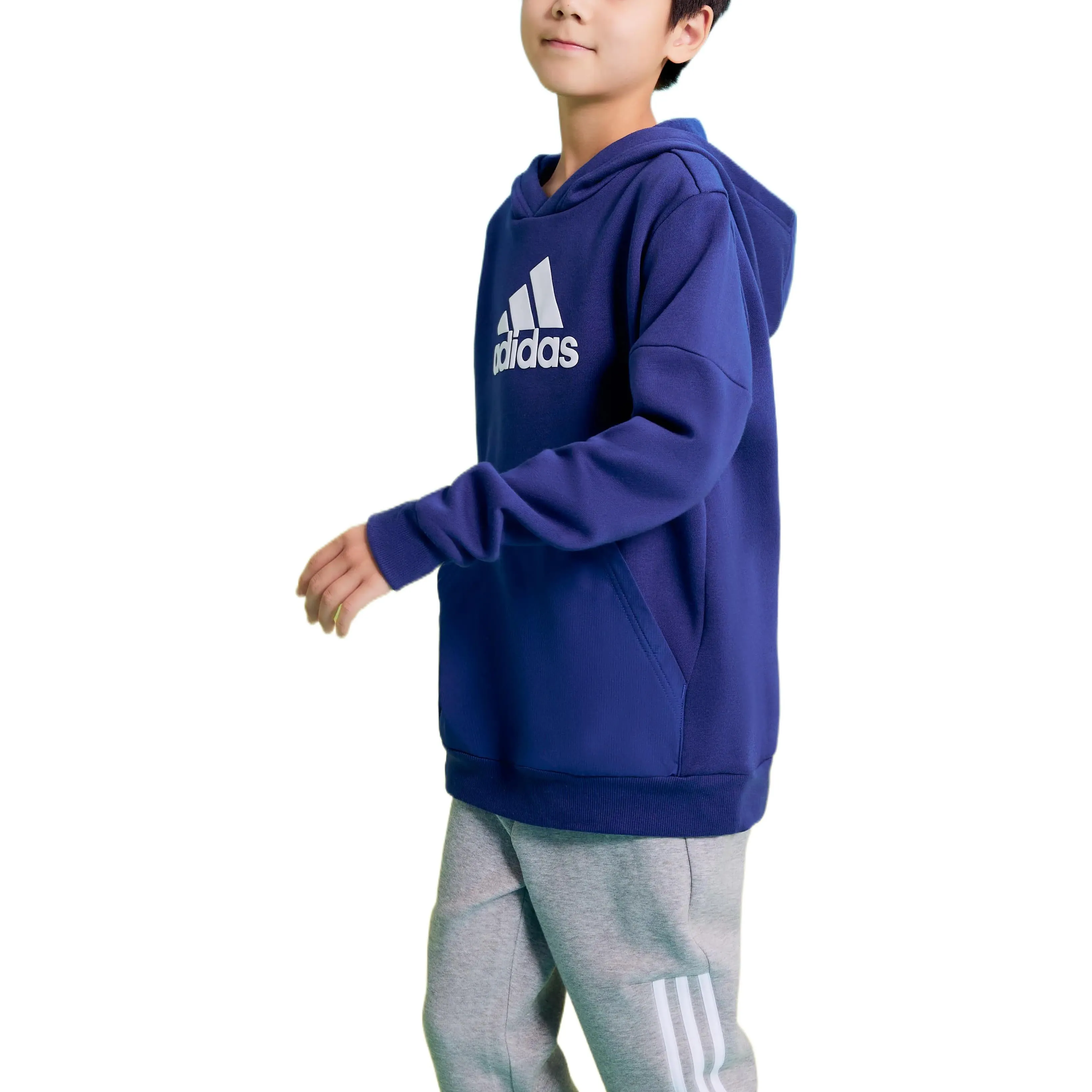 (GS) adidas Badge Of Sport Fleece Hoodie 'Blue White' H10253 sold by KicksCrew product image thumbnail 4