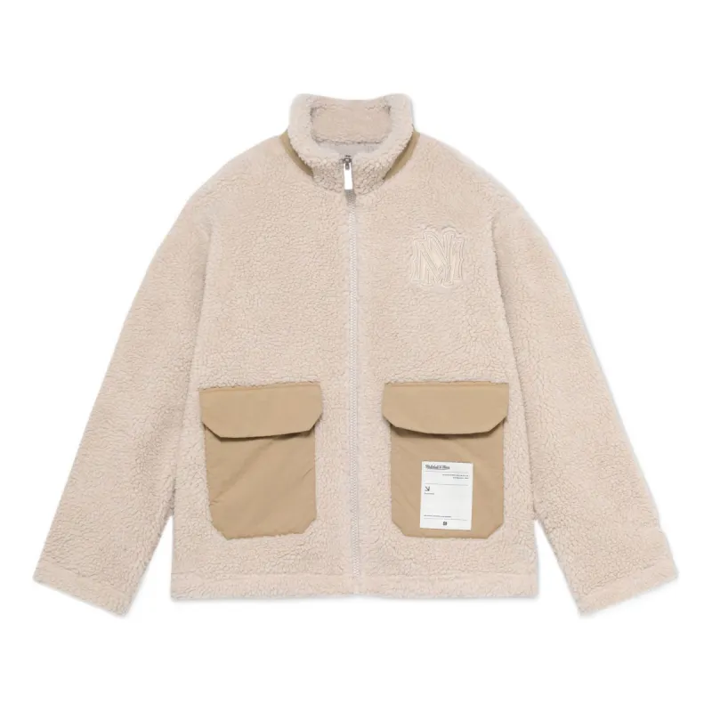 Mitchell & Ness Branded Sherpa Fleece Jacket 'Off White' MNGMAWTOWJ022-OFW sold by KicksCrew