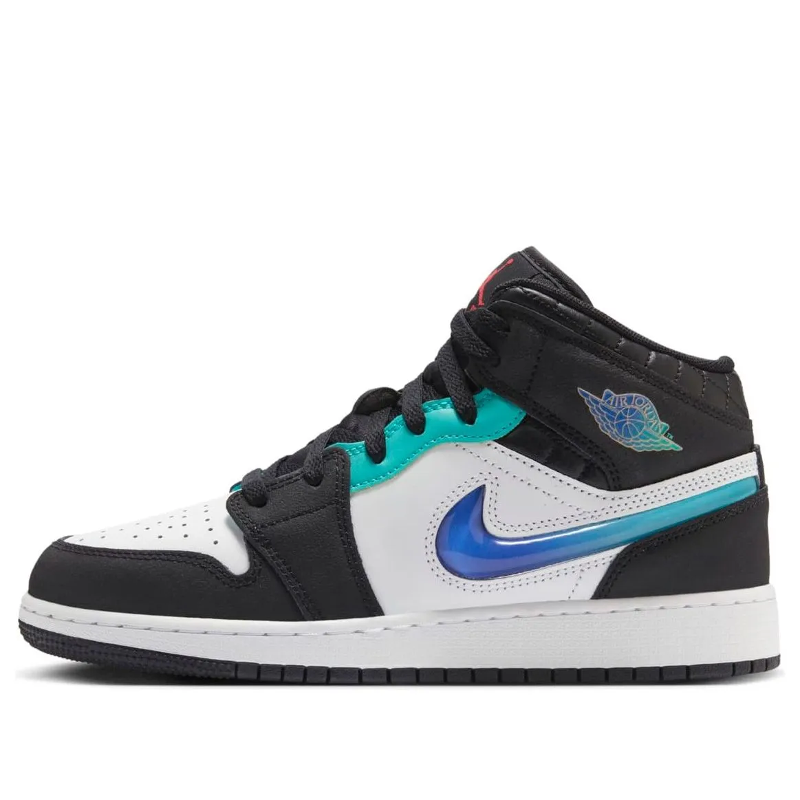 (GS) Air Jordan 1 Mid SE 'Black Hyper Jade Royal' FQ8095-001 sold by KicksCrew