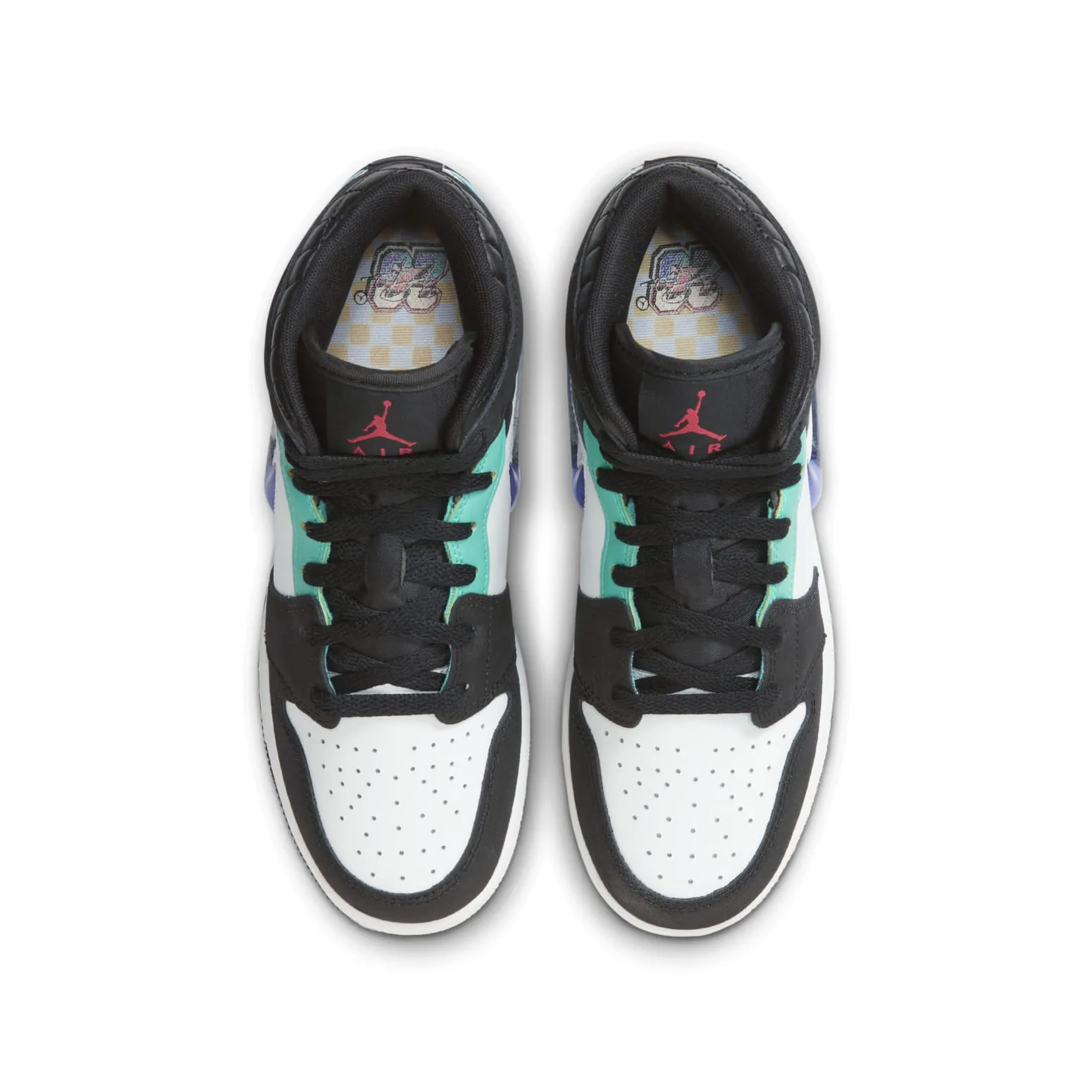 (GS) Air Jordan 1 Mid SE 'Black Hyper Jade Royal' FQ8095-001 sold by KicksCrew product image thumbnail 3