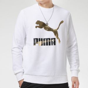 Puma Archive Metallic Logo Sweater 'White Gold' 531367-02 sold by KicksCrew