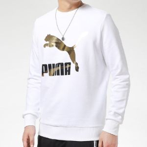 Puma Archive Metallic Logo Sweater 'White Gold' 531367-02 sold by KicksCrew