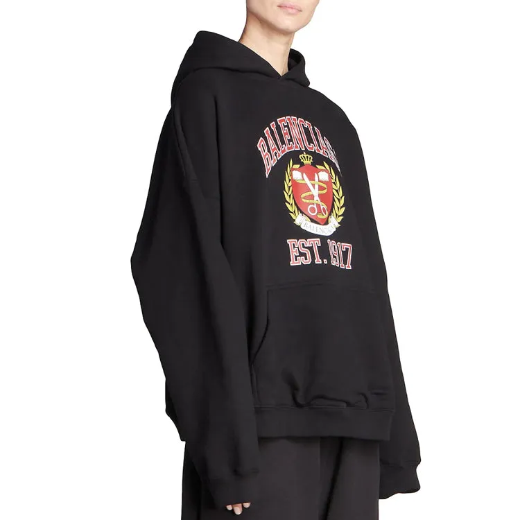 Balenciaga Est. 1917 College Logo Print Hoodie Wide Fit 'Black' 675003TLV901076 sold by KicksCrew product image thumbnail 5