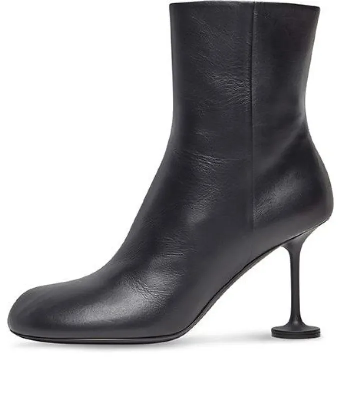 (WMNS) Balenciaga Lady 90mm Ankle Boots 'Black Leather' 701937WBCR01000 sold by KicksCrew