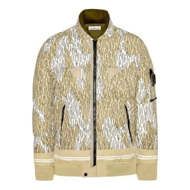 STONE ISLAND Rain Camo Down Jacket 'Yellow' 7515433E1-V0091 sold by KicksCrew