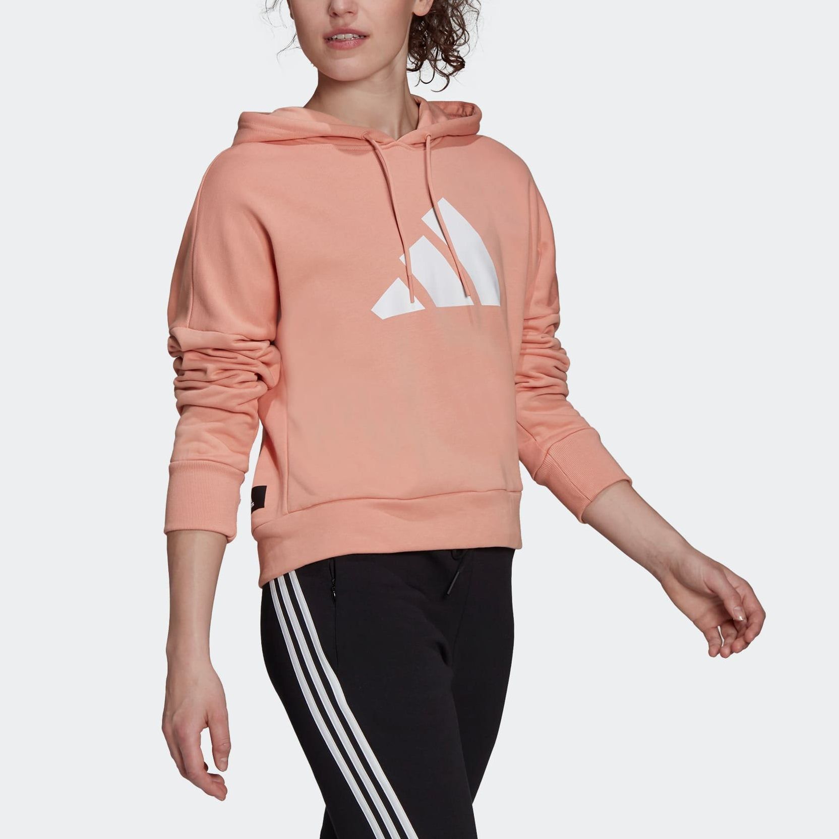 (WMNS) adidas Future Icons Logo Hoodie 'Pink' H24082 sold by KicksCrew product image thumbnail 4