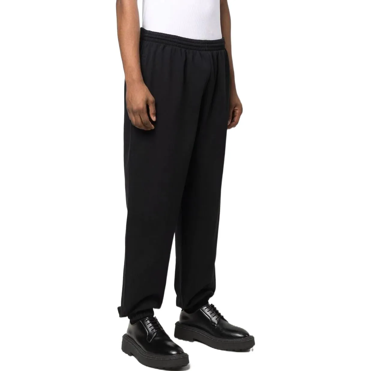 Balenciaga Paris Logo Stretched Knee Sweatpants 'Black White' 675244TLVL81070 sold by KicksCrew product image thumbnail 5