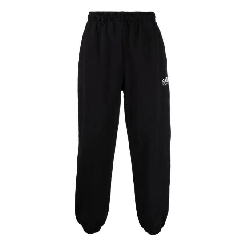 Balenciaga Paris Logo Stretched Knee Sweatpants 'Black White' 675244TLVL81070 sold by KicksCrew