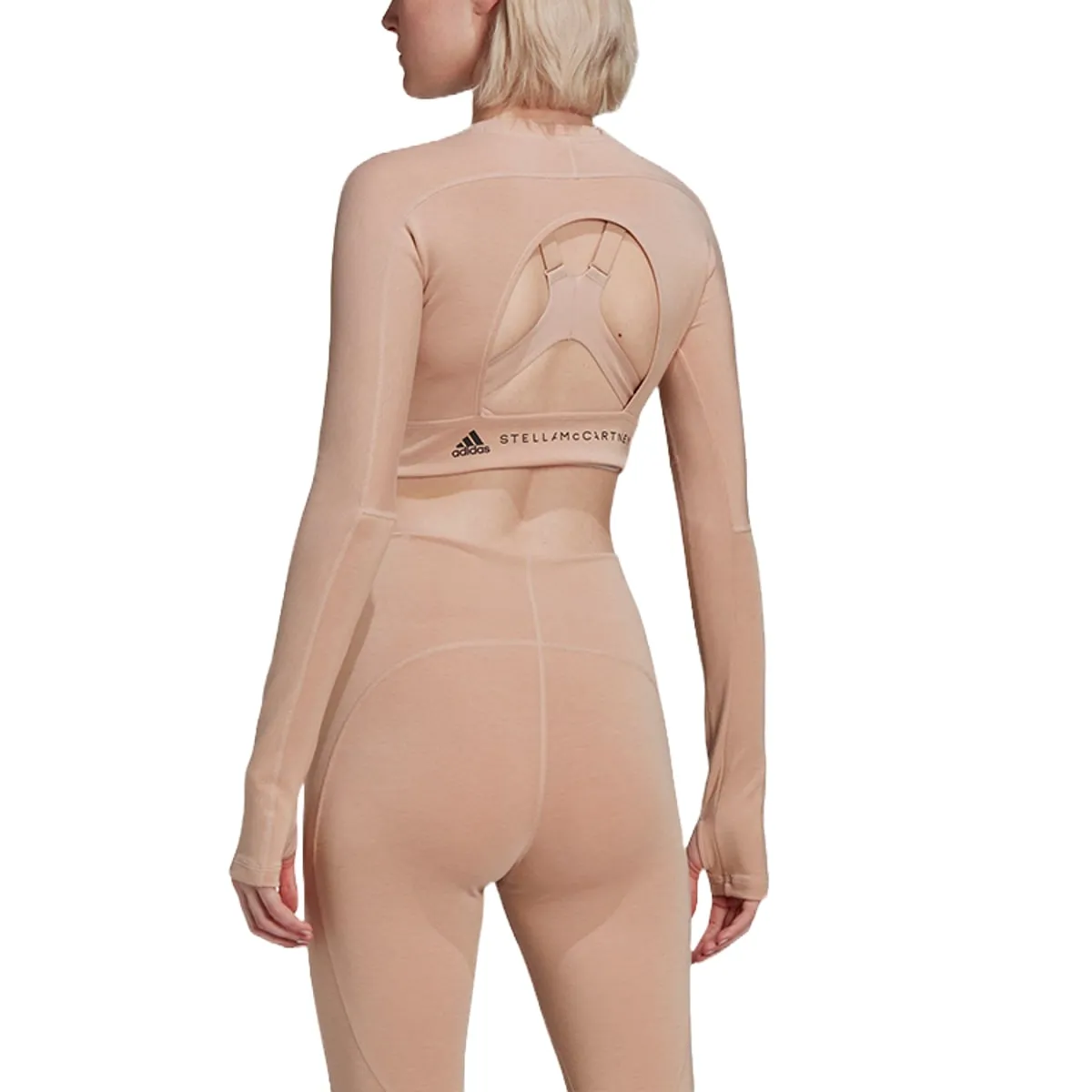 (WMNS) adidas by Stella McCartney TrueStrength Cropped Long Sleeve 'Pink' HD9060 sold by KicksCrew product image thumbnail 3