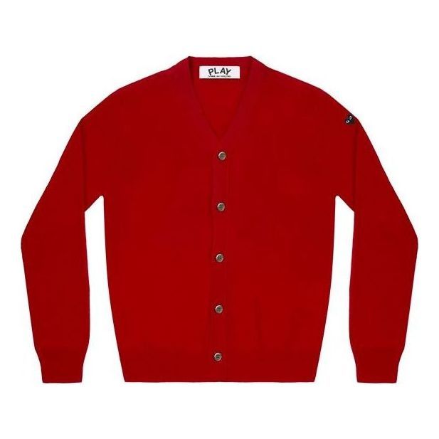 COMME des GARCONS PLAY Cardigan Black Sleeve Emblem 'Red' AZ-N046-051-4 sold by KicksCrew