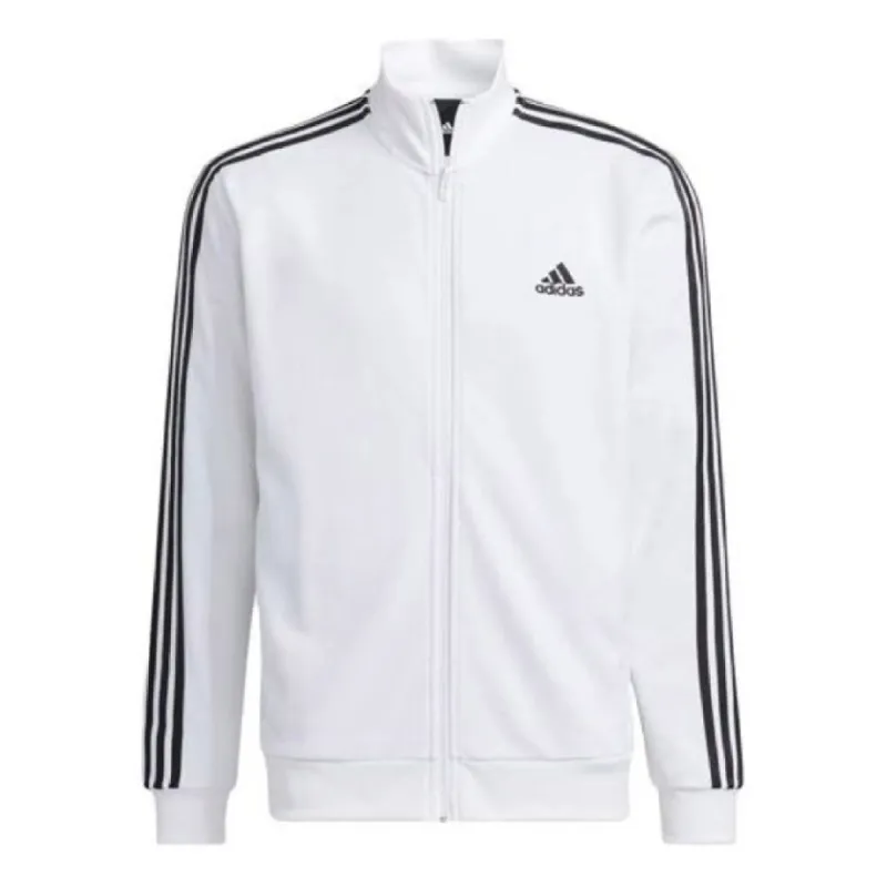 adidas Sportswear 3S Regular Fit Double Knit Track Top 'White Black' IA9448 sold by KicksCrew