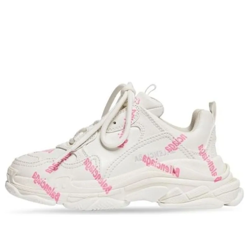 (PS) Balenciaga Triple S Logotype Sneaker 'White and Pink Technical Material' 654251W2FAB9050 sold by KicksCrew