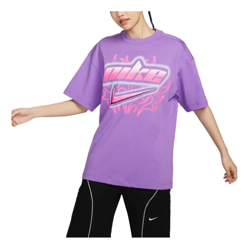 (WMNS) Nike Sportswear Oversized T-shirt Asia Sizing 'Purple' FZ1147-521 sold by KicksCrew
