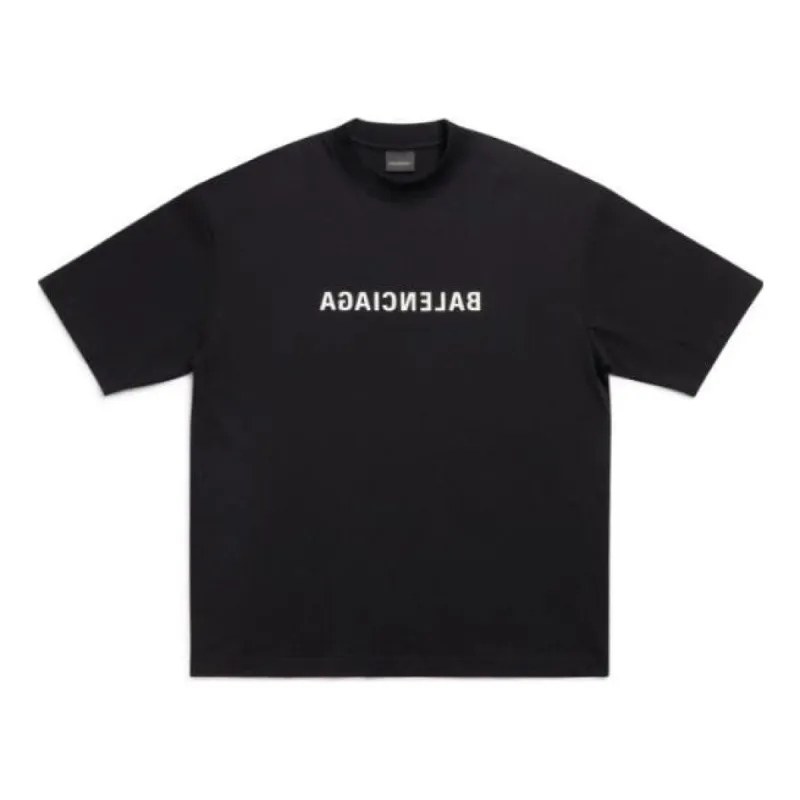 Balenciaga Mirror Balenciaga T-Shirt Medium Fit 'Black' 612966TNVR21070 sold by KicksCrew