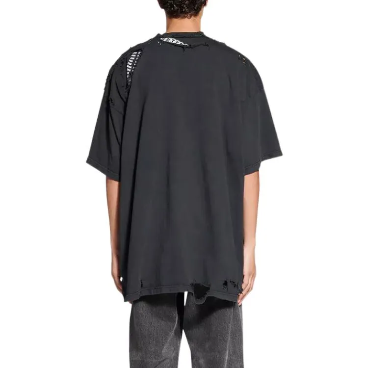 Balenciaga 3B Sports Icon Repaired Oversized T-Shirt 'Washed Black' 704056TMVA59034 sold by KicksCrew product image thumbnail 4