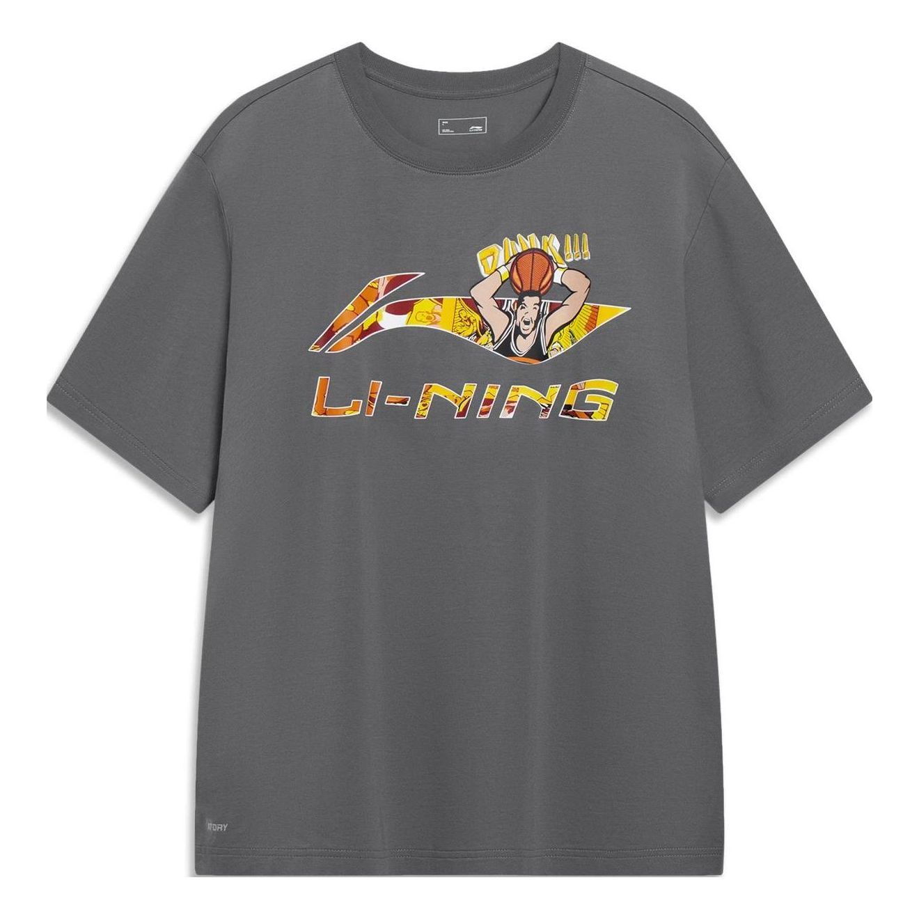 Li-Ning Hoops Graphic T-shirt 'Grey' AHST567-3 sold by KicksCrew