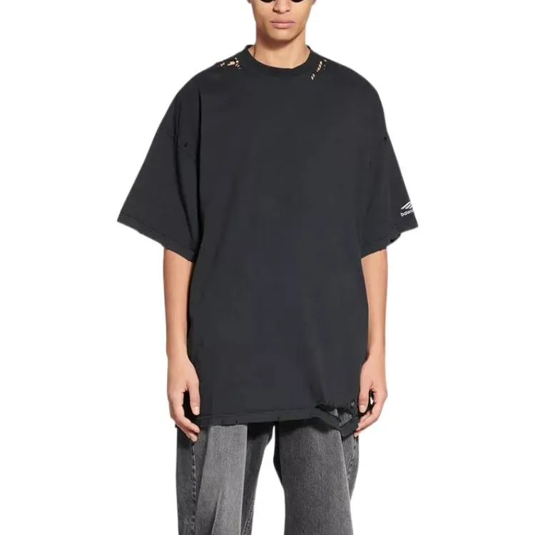 Balenciaga 3B Sports Icon Repaired Oversized T-Shirt 'Washed Black' 704056TMVA59034 sold by KicksCrew product image thumbnail 3
