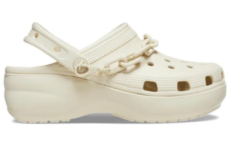 (WMNS) Crocs Classic Platform Chain Clogs 'Bone' 209022-2Y2 sold by KicksCrew