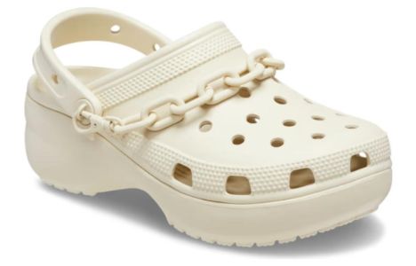 (WMNS) Crocs Classic Platform Chain Clogs 'Bone' 209022-2Y2 sold by KicksCrew