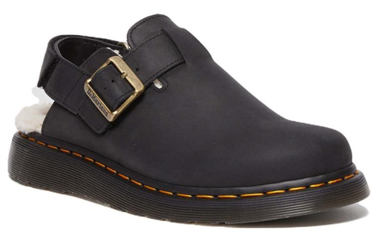 (WMNS) Dr.Martens Jorge II Faux Fur Lined Nubuck Slingback Mules 'Black' 31264001 sold by KicksCrew product image thumbnail 2