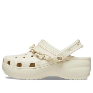 (WMNS) Crocs Classic Platform Chain Clogs 'Bone' 209022-2Y2 sold by KicksCrew