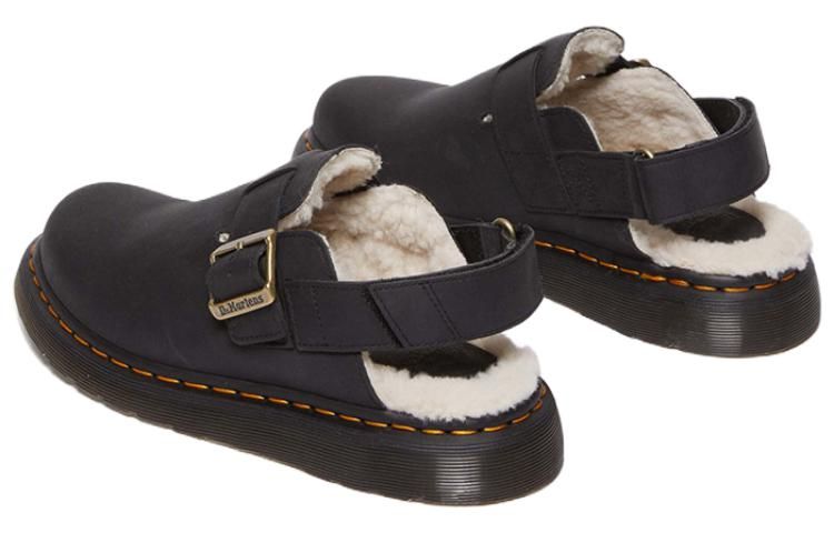 (WMNS) Dr.Martens Jorge II Faux Fur Lined Nubuck Slingback Mules 'Black' 31264001 sold by KicksCrew product image thumbnail 4