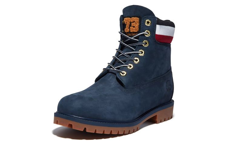 Timberland 6 Inch Heritage Cupsole Boots 'Navy Nubuck with Red' A2M59019 sold by KicksCrew product image thumbnail 3