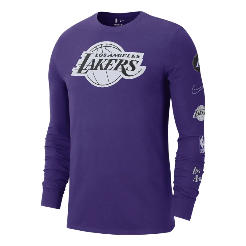 Nike x NBA Los Angeles Lakers Long Sleeve T-shirt 'Purple White' DV6040-504 sold by KicksCrew