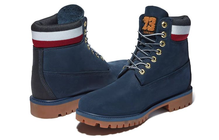 Timberland 6 Inch Heritage Cupsole Boots 'Navy Nubuck with Red' A2M59019 sold by KicksCrew product image thumbnail 5