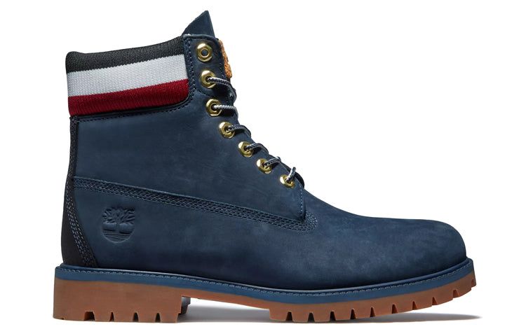 Timberland 6 Inch Heritage Cupsole Boots 'Navy Nubuck with Red' A2M59019 sold by KicksCrew product image thumbnail 2