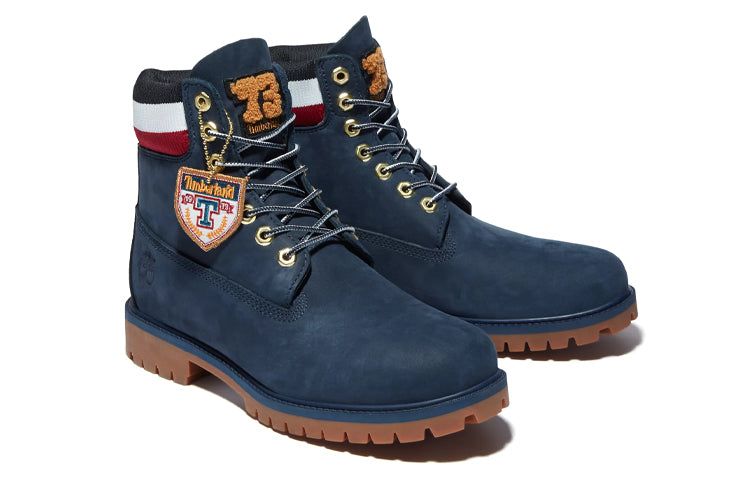 Timberland 6 Inch Heritage Cupsole Boots 'Navy Nubuck with Red' A2M59019 sold by KicksCrew product image thumbnail 4