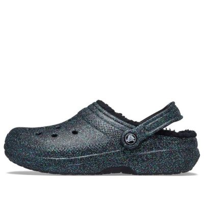 (WMNS) Crocs Classic Glitter Black Lined Clogs 'Starry Skies' 205842-9BD sold by KicksCrew