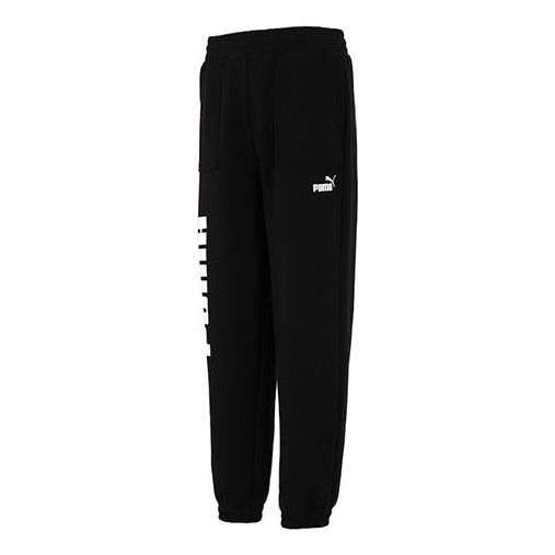 Puma Logo Sweatpants 'Black' 534935-01 sold by KicksCrew