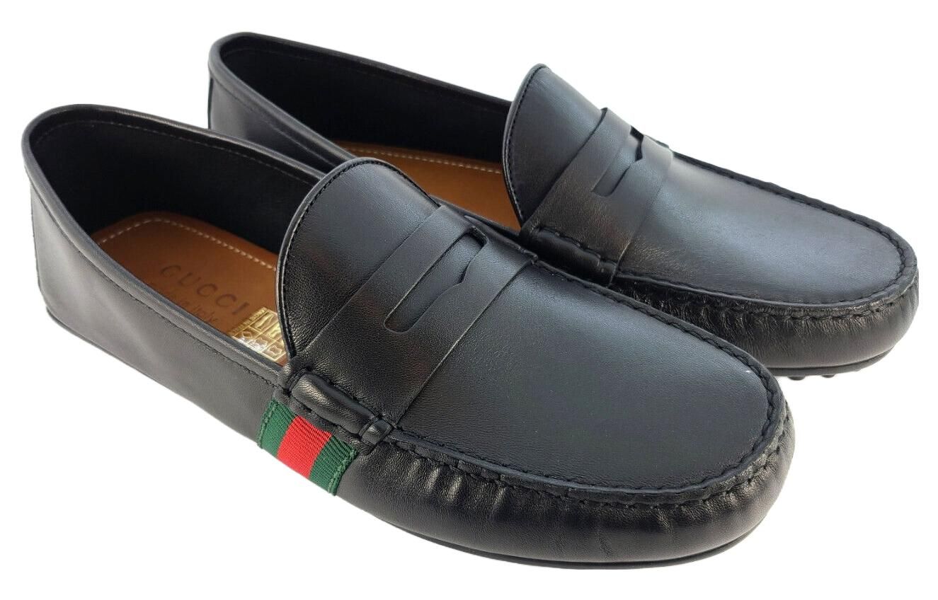 Gucci Web Accent Leather Loafers 'Black' 566294-BTRE0-1060 sold by KicksCrew product image thumbnail 2