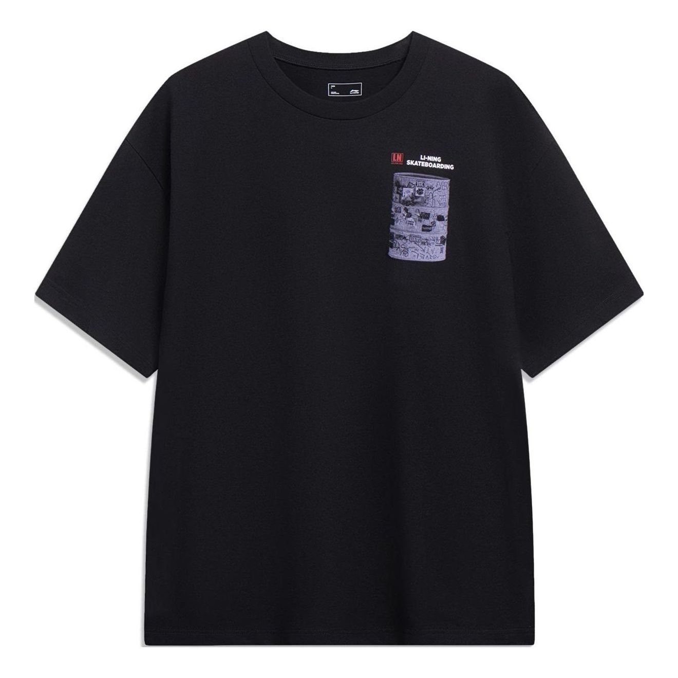 Li-Ning Skateboarding Graphic T-shirt 'Black' AHST071-1 sold by KicksCrew