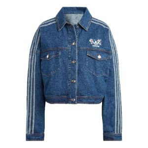 WMNS) Adidas Originals Logo Denim Jacket 'Blue Indigo