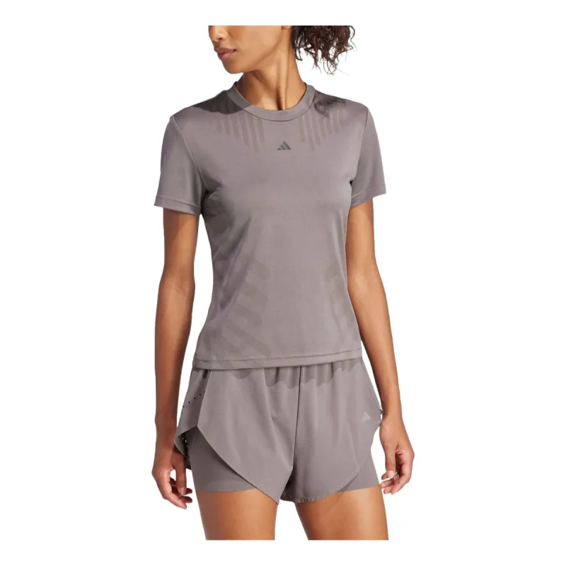 (WMNS) adidas HIIT Airchill Training T-shirt 'Brown' IT7431 sold by KicksCrew
