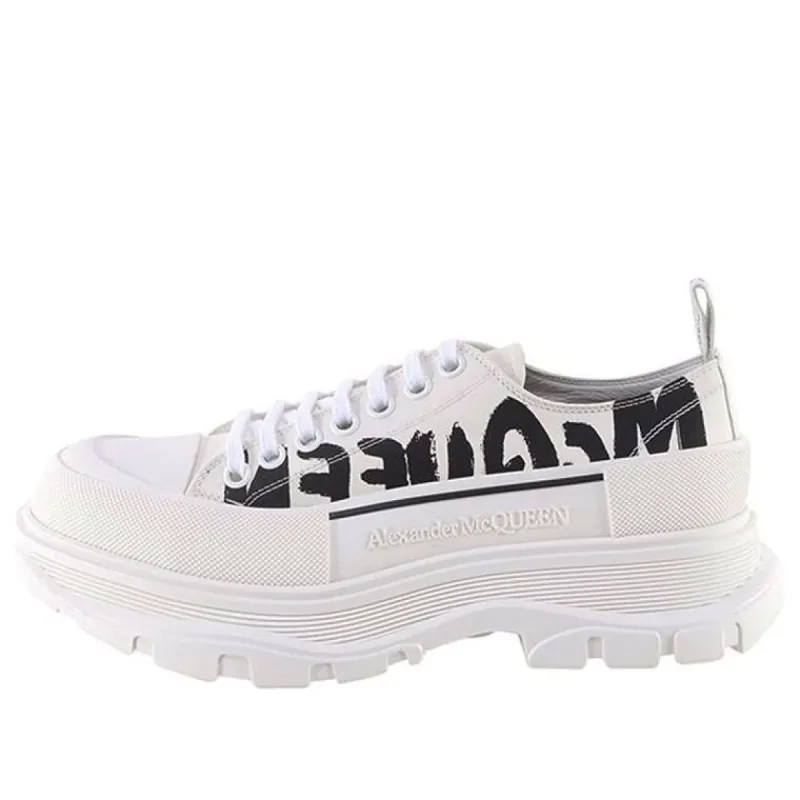 Alexander McQueen High Top Skate Sneakers 'White Black' 682421W4RQ29356 sold by KicksCrew
