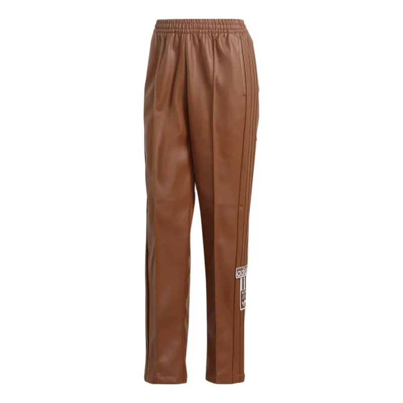 (WMNS) Adidas Centre Stage Faux Leather Adibreak Pants 'Brown' II6098 sold by KicksCrew