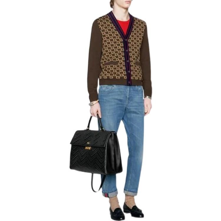 Gucci Square G Tiger Knit Cardigan 'Brown' 522543-X9U22-2097 sold by KicksCrew product image thumbnail 2