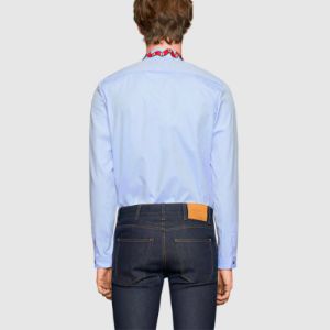 Gucci Oxford Duke Shirt With Kingsnake 'Light Blue' 433550-Z3898-4850 sold by KicksCrew