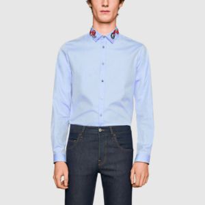 Gucci Oxford Duke Shirt With Kingsnake 'Light Blue' 433550-Z3898-4850 sold by KicksCrew